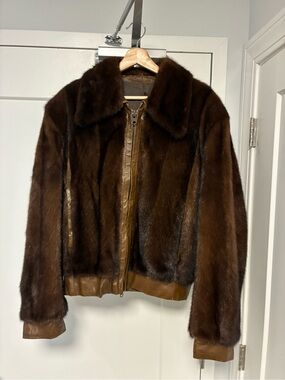 Women's Brown Mink Fur Bomber Jacket
